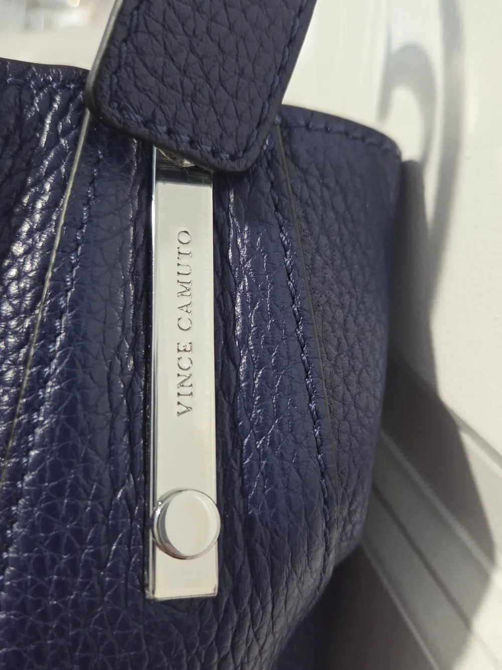 Vince Camuto Navy Leather Hobo Bag 22 in long, 16 in wide
